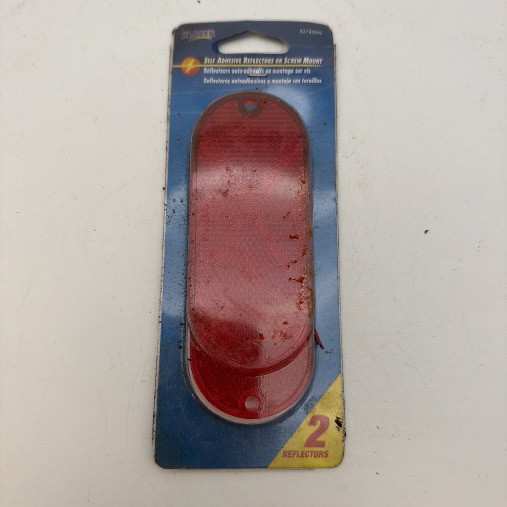Hopkins 2-PACK REFLECTORS RED 4-3/8"x1-7/8" OBLONG Self-Adhesive AUTO TRAILER RV